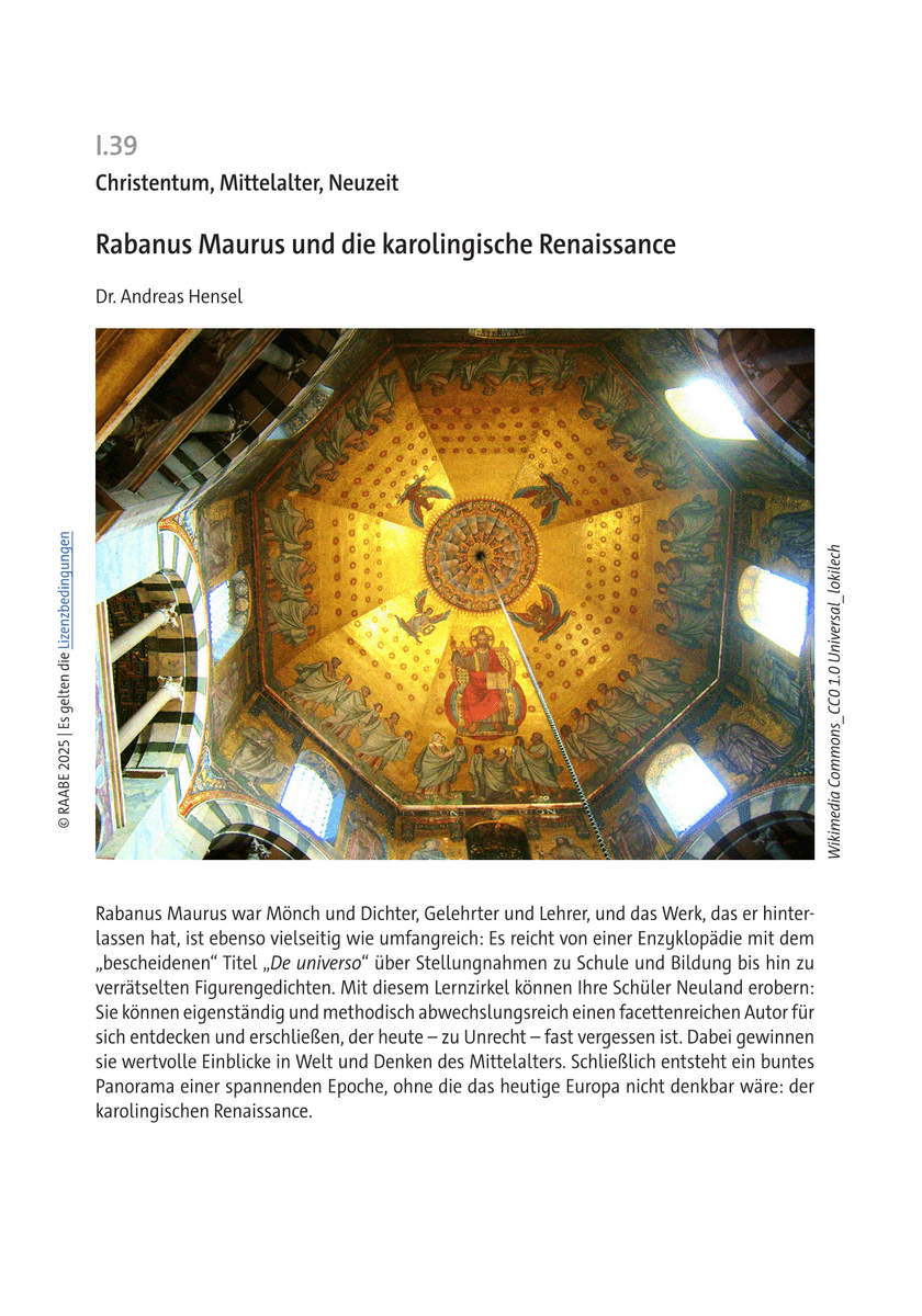 Rabanus Maurus und die karolingische Renaissance