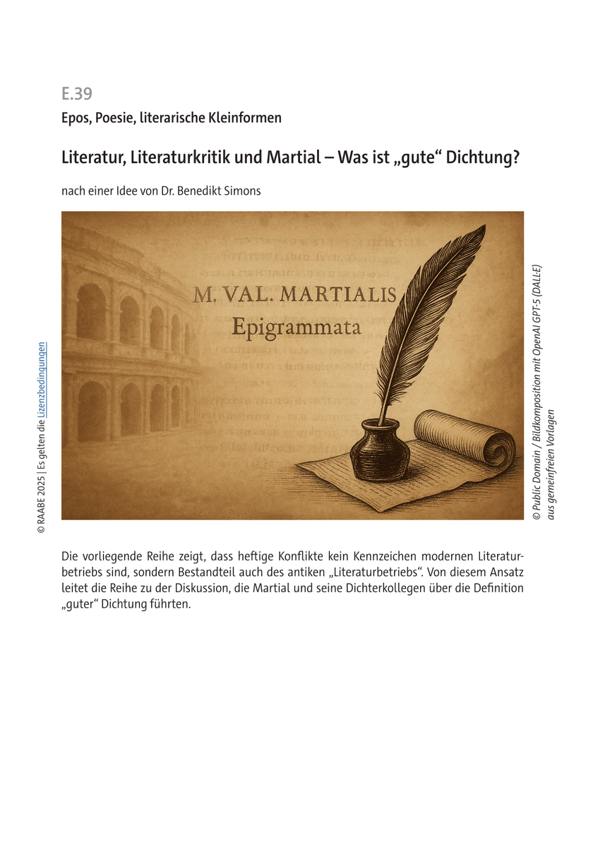Literatur, Literaturkritik und Martial