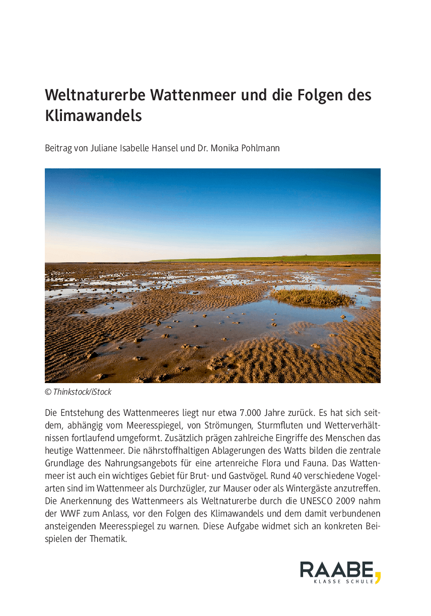 Weltnaturerbe Wattenmeer und die Folgen des Klimawandels