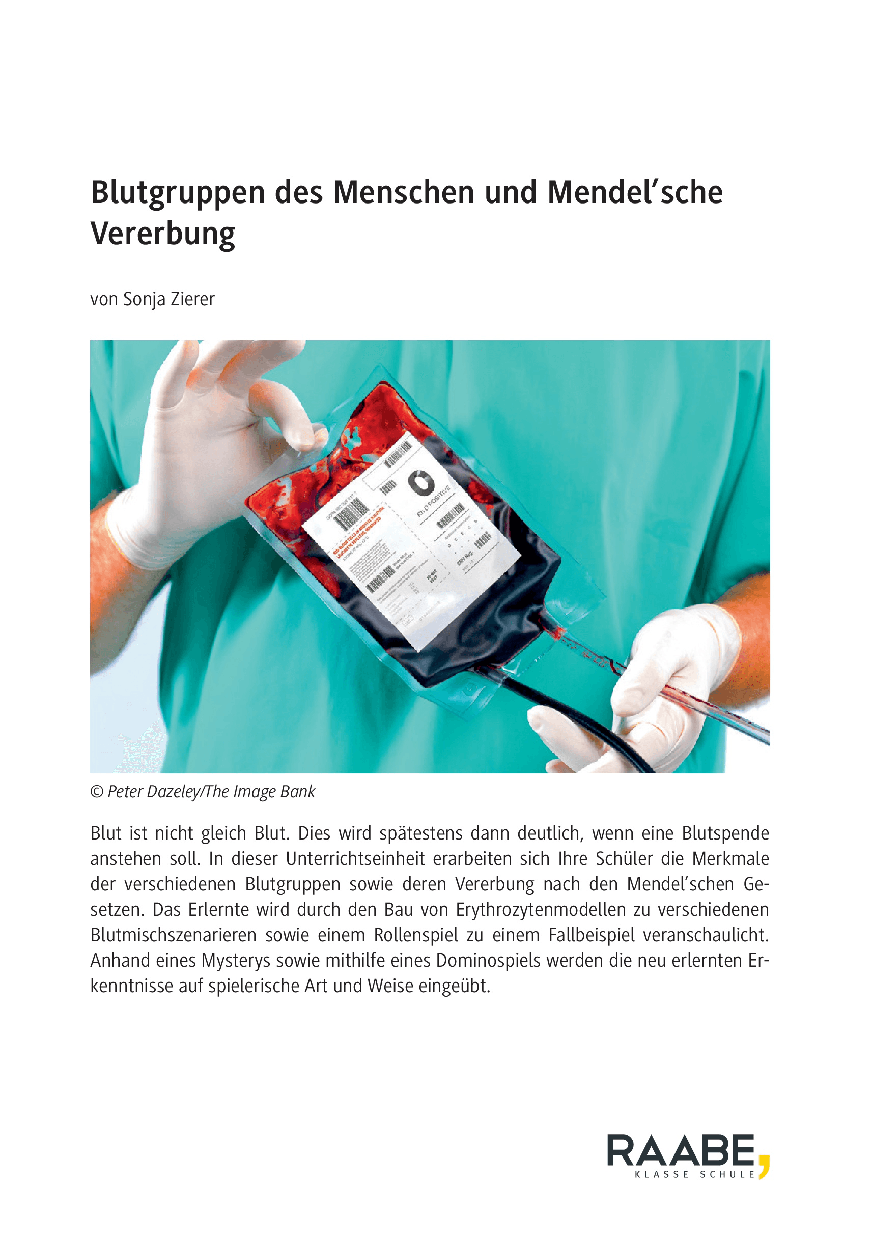 Blutgruppen des Menschen und Mendel'sche Vererbung