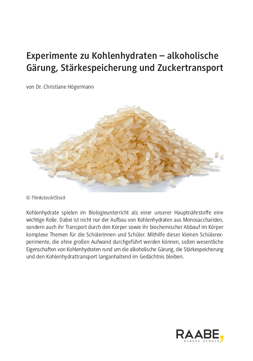 Experimente zu Kohlenhydraten