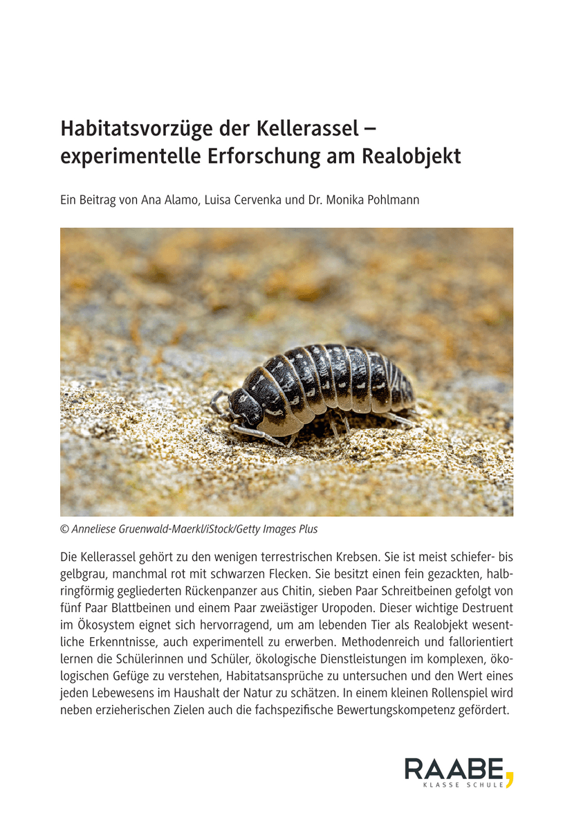 Habitatsvorzüge der Kellerassel