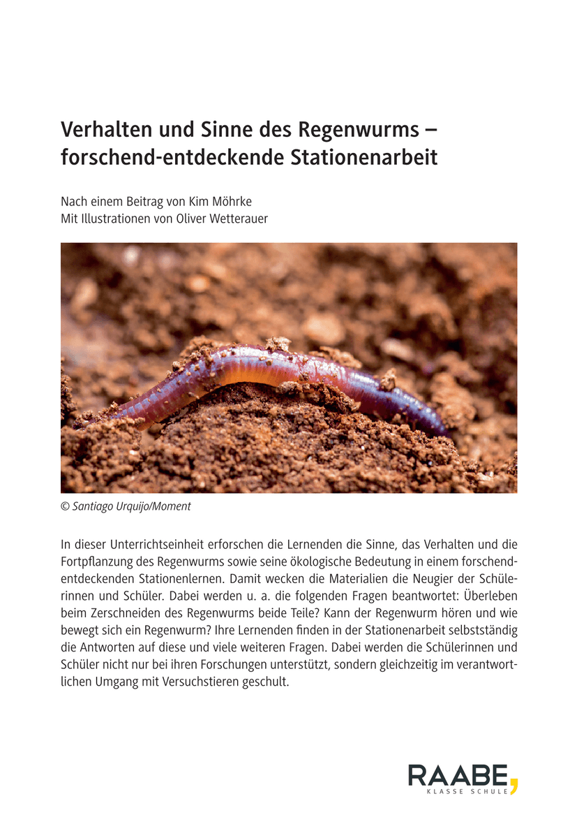 Verhalten und Sinne des Regenwurms