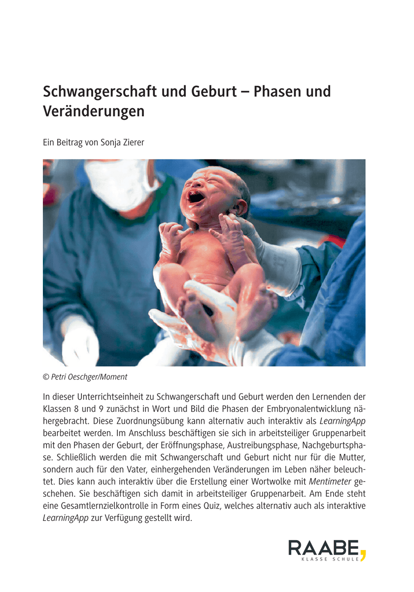 Schwangerschaft und Geburt