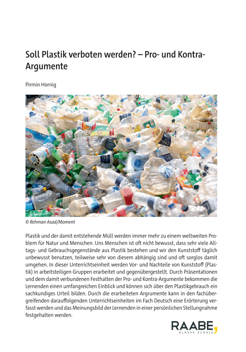 Soll Plastik verboten werden?