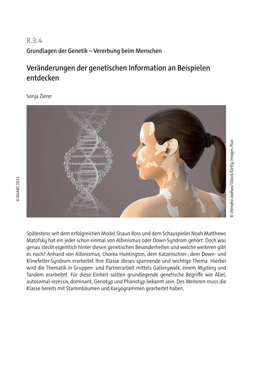 Veränderungen der genetischen Information an Beispielen entdecken