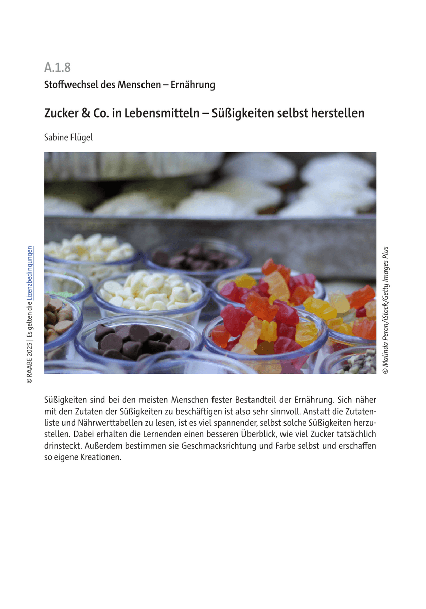 Zucker und Co. in Lebensmitteln