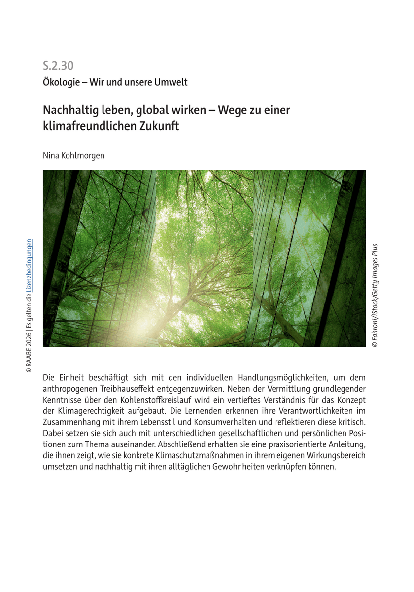 Nachhaltig leben, global wirken