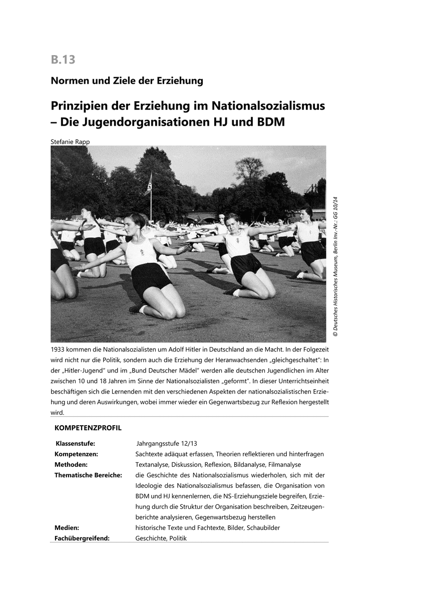 Prinzipien der Erziehung im Nationalsozialismus
