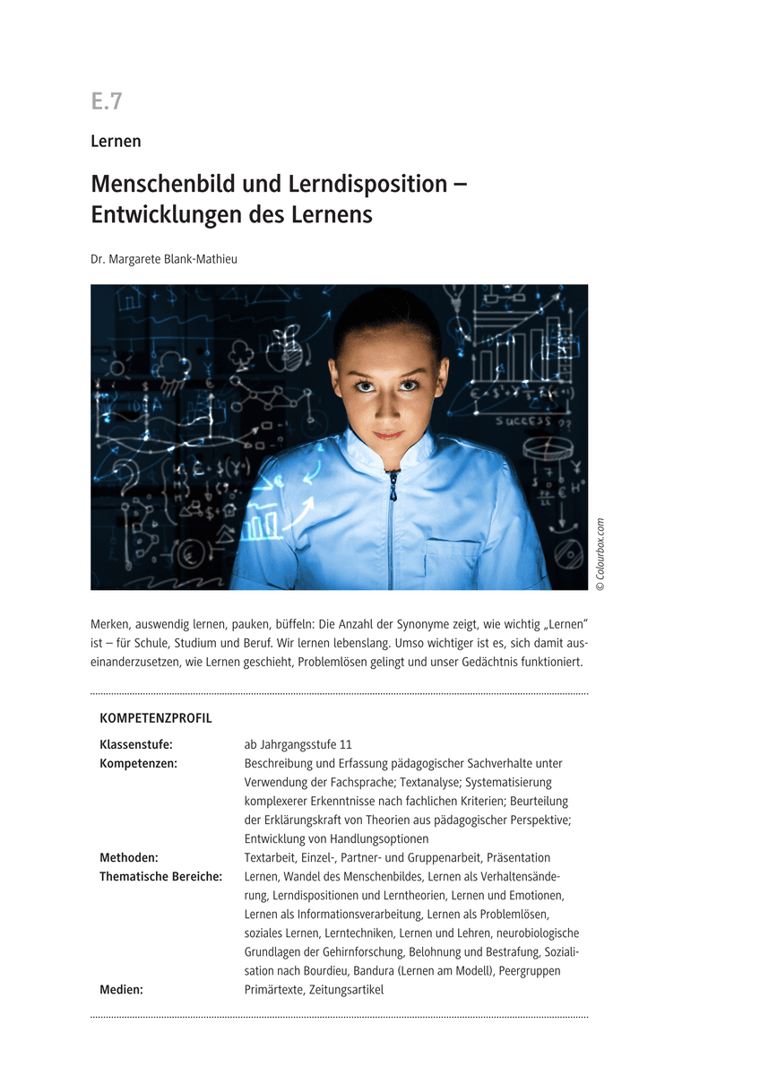 Menschenbild und Lerndisposition
