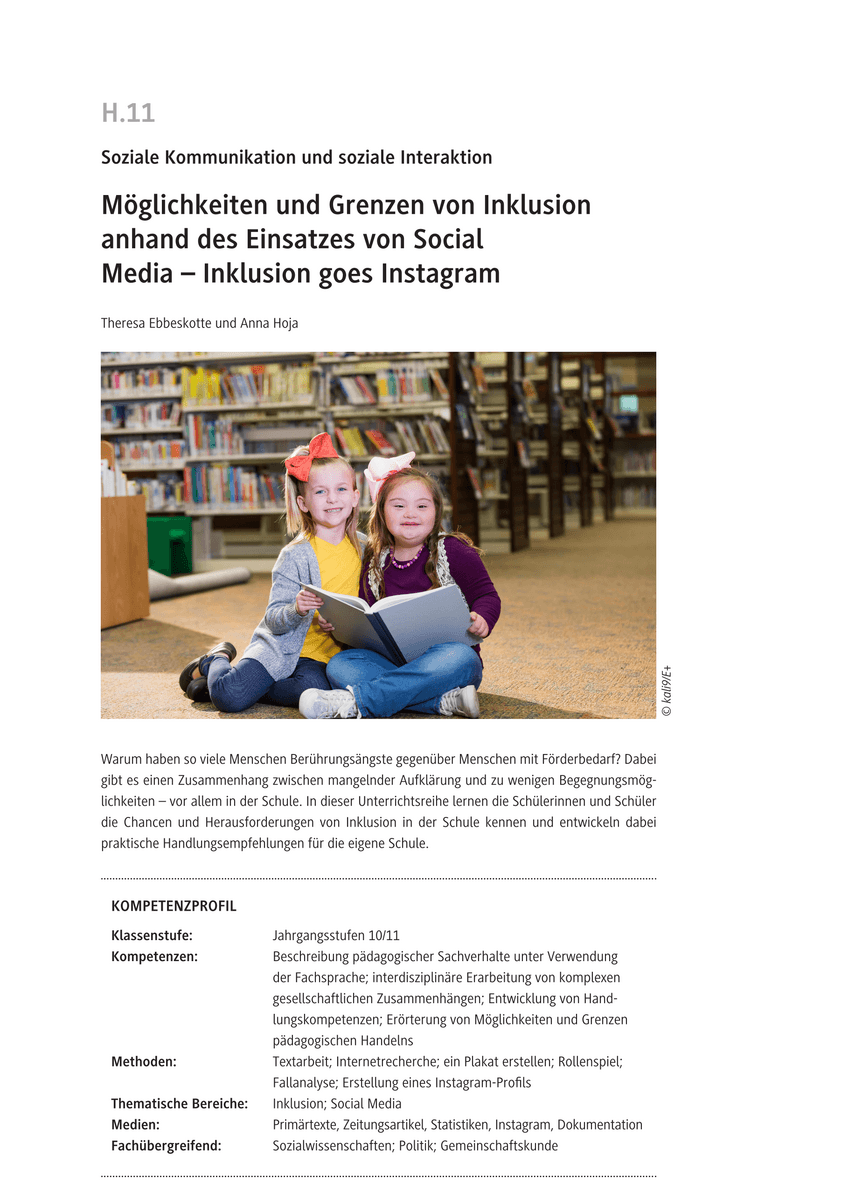 Möglichkeiten und Grenzen von Inklusion anhand des Einsatzes von Social Media