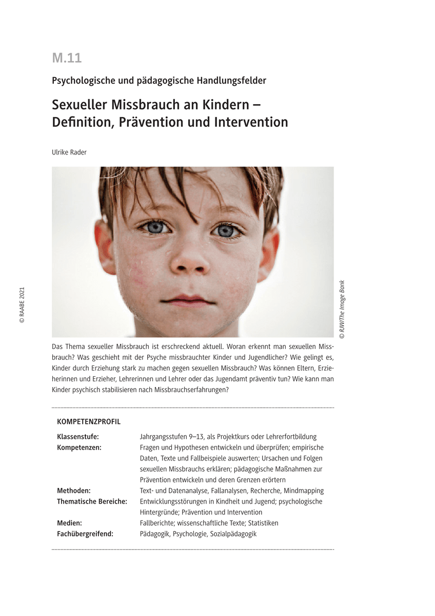 Sexueller Missbrauch an Kindern