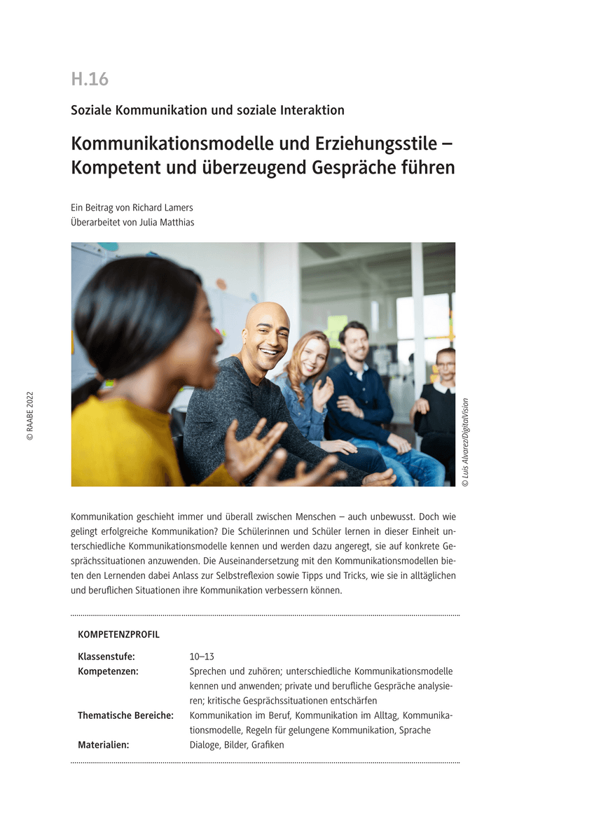 Kommunikationsmodelle und Erziehungsstile