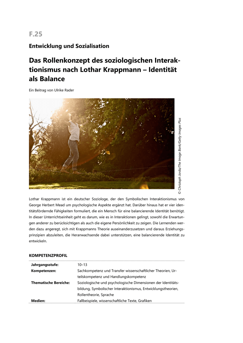 Das Rollenkonzept des soziologischen Interaktionismus nach Lothar Krappmann