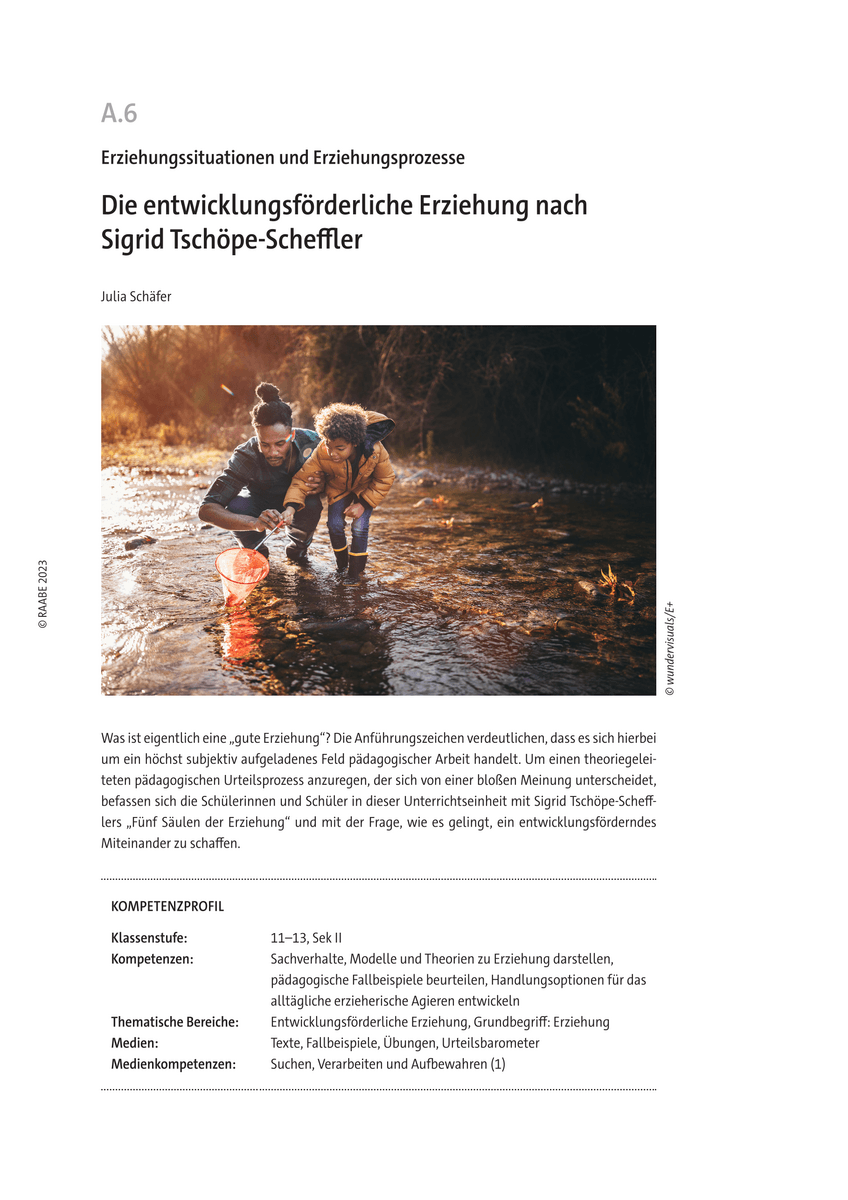 Die entwicklungsförderliche Erziehung nach Sigrid Tschöpe-Scheffler