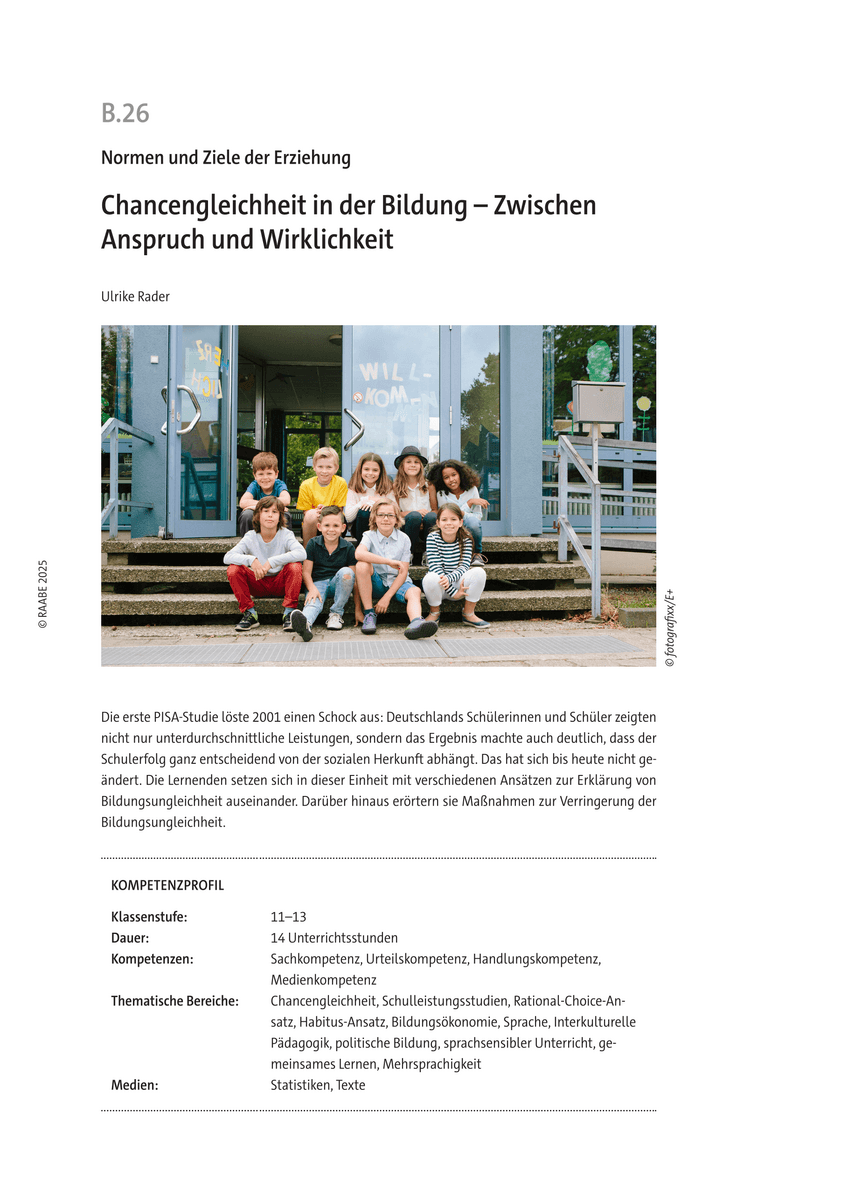 Chancengleichheit in der Bildung