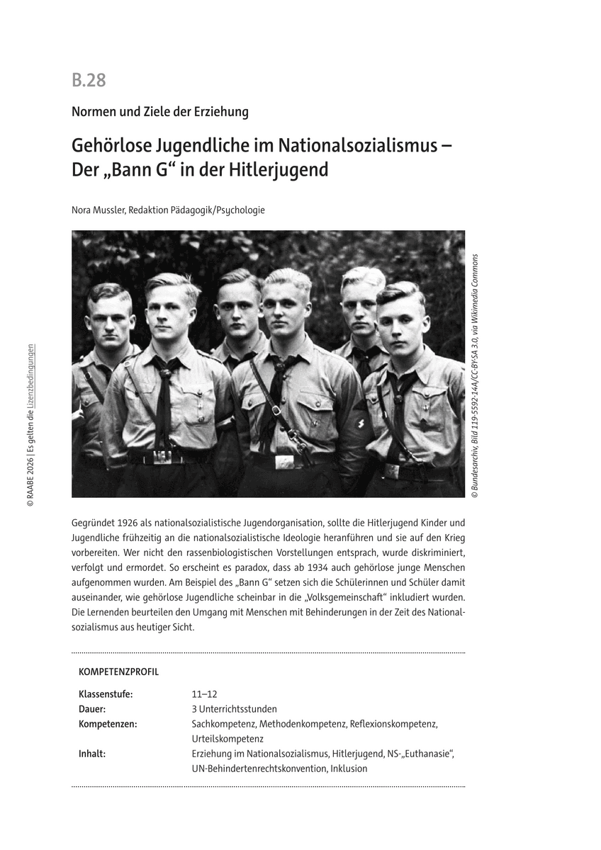 Gehörlose Jugendliche im Nationalsozialismus
