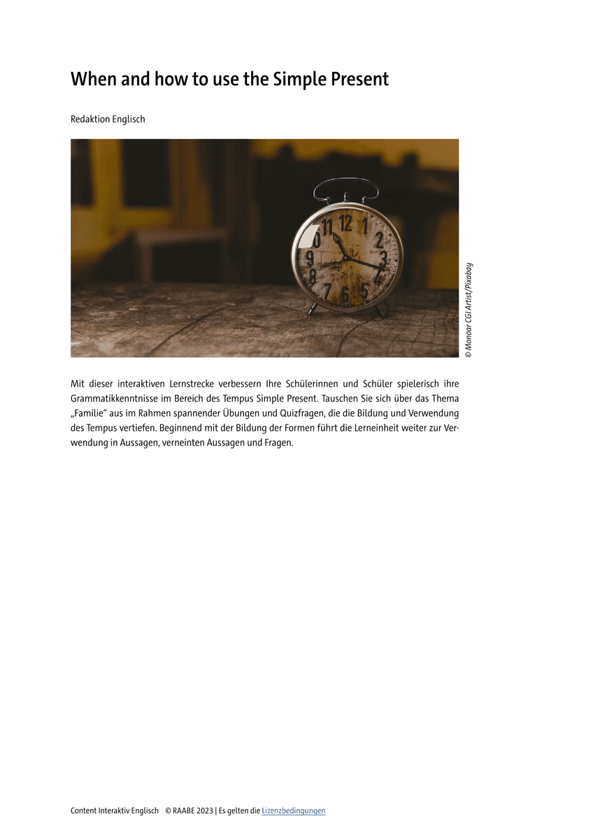 When and how to use the Simple Present