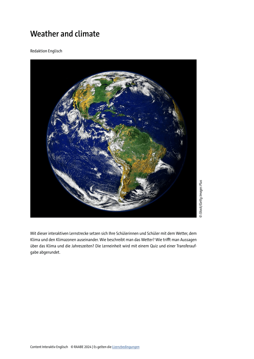 Weather and climate