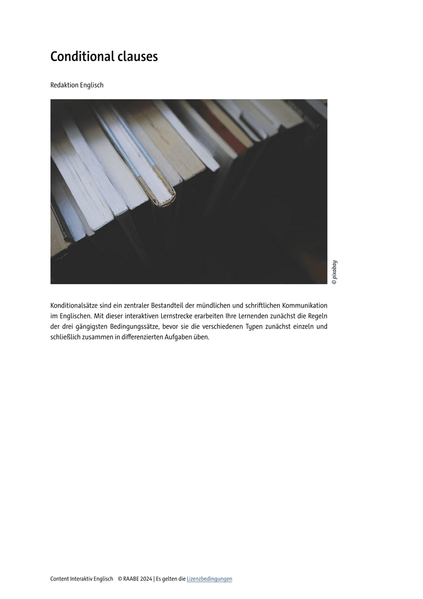 Conditional clauses