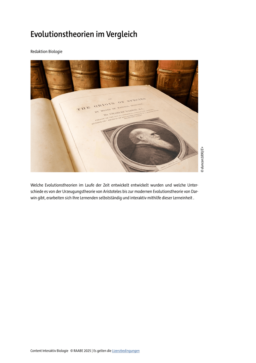 Evolutionstheorien im Vergleich