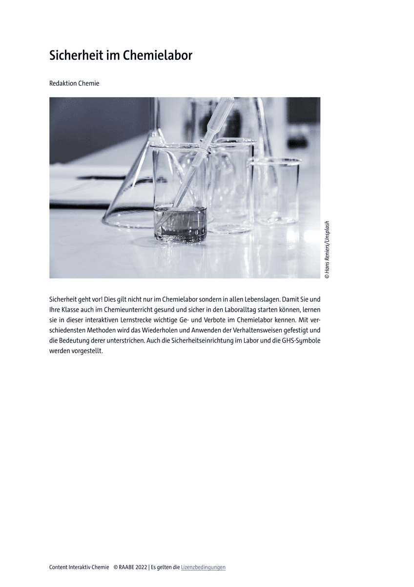 Sicherheit im Chemielabor