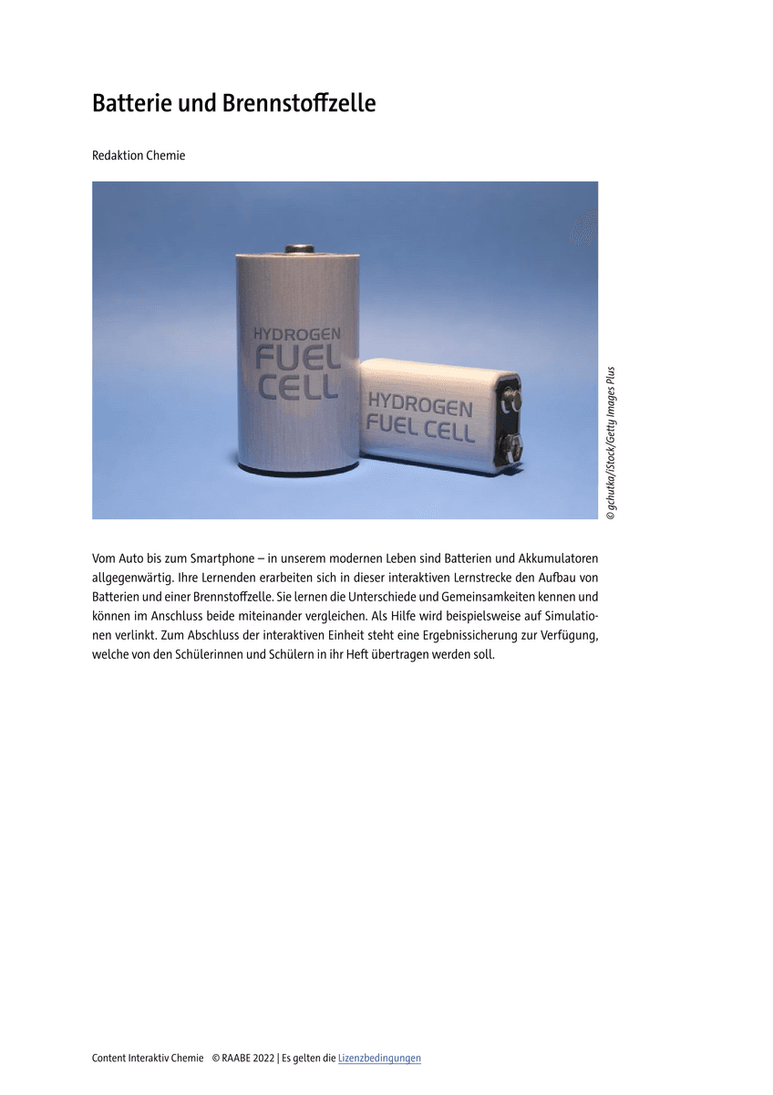 Batterie und Brennstoffzelle