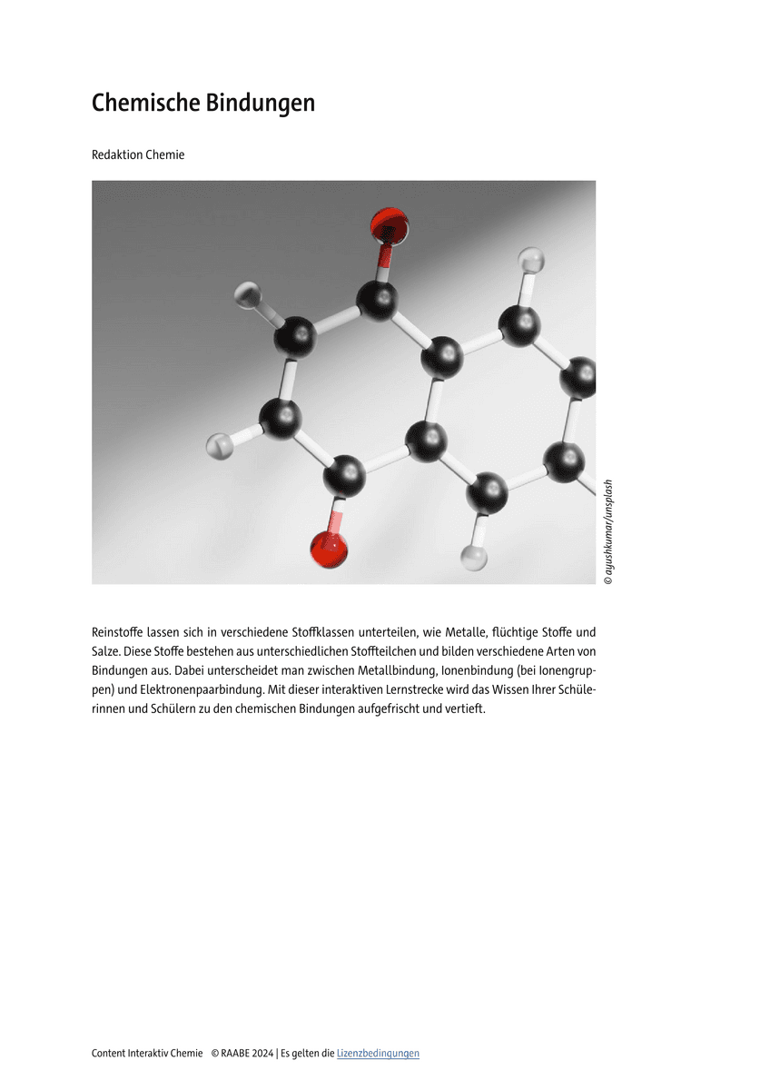 Lernen & Üben: Chemische Bindungen Lernen & Üben: Chemische Bindungen