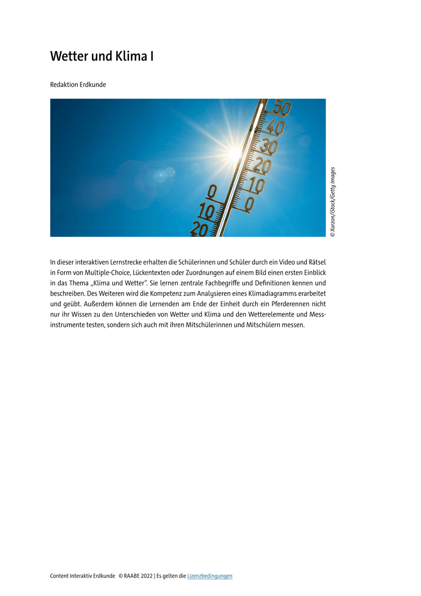 Wetter und Klima I