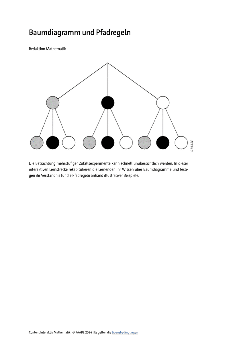 Baumdiagramm und Pfadregeln