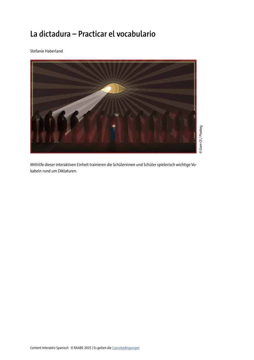 La dictadura – Practicar el vocabulario
