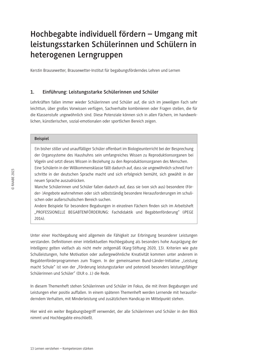 Hochbegabte individuell fördern