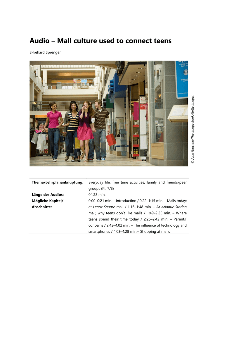 Audio – Mall culture used to connect teens