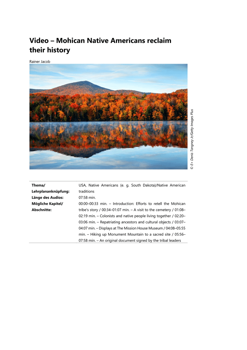 Audio – Mohican Native Americans reclaim their history