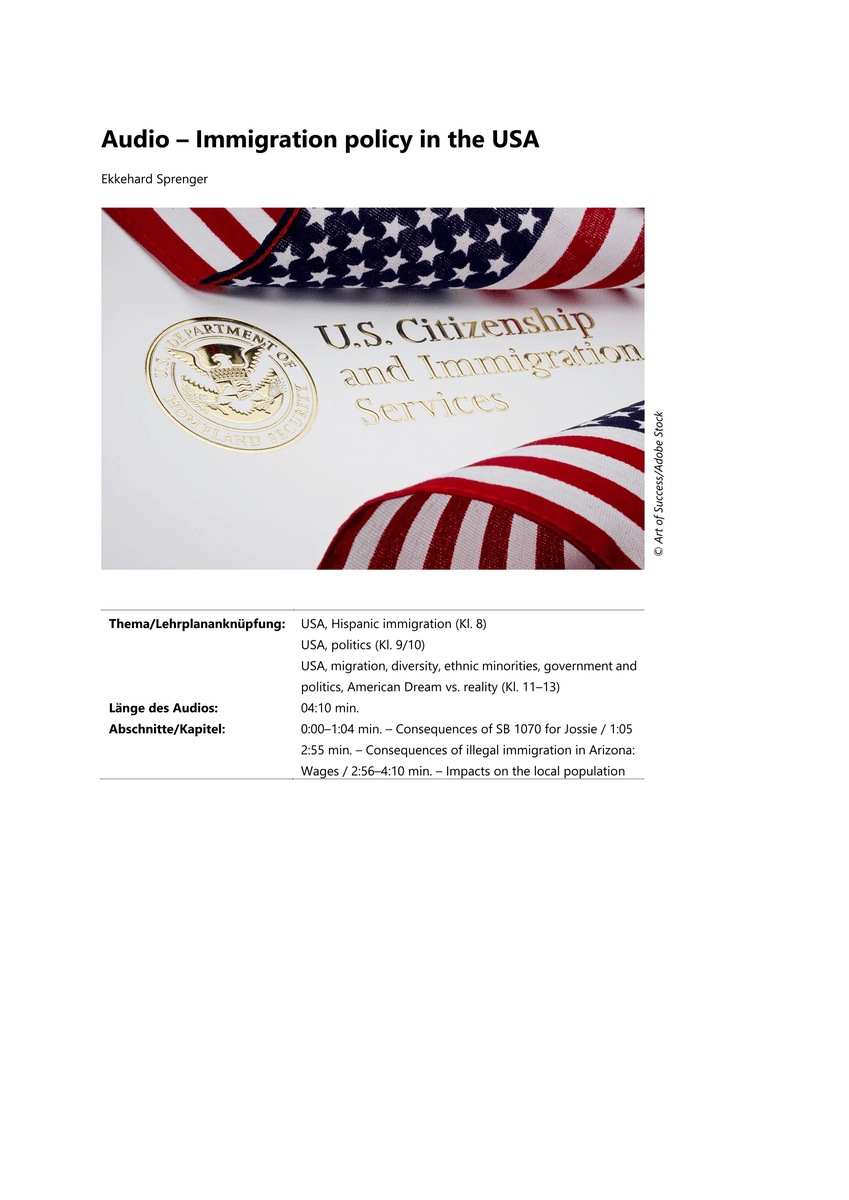 Audio – Immigration policy in the USA
