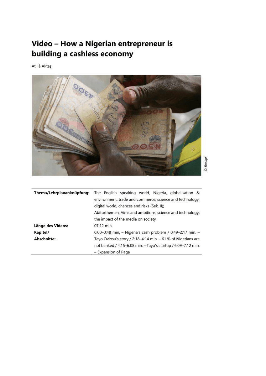 Viewing: How a Nigerian entrepreneur is building a cashless economy