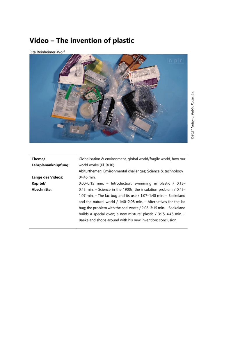 Video – The invention of plastic