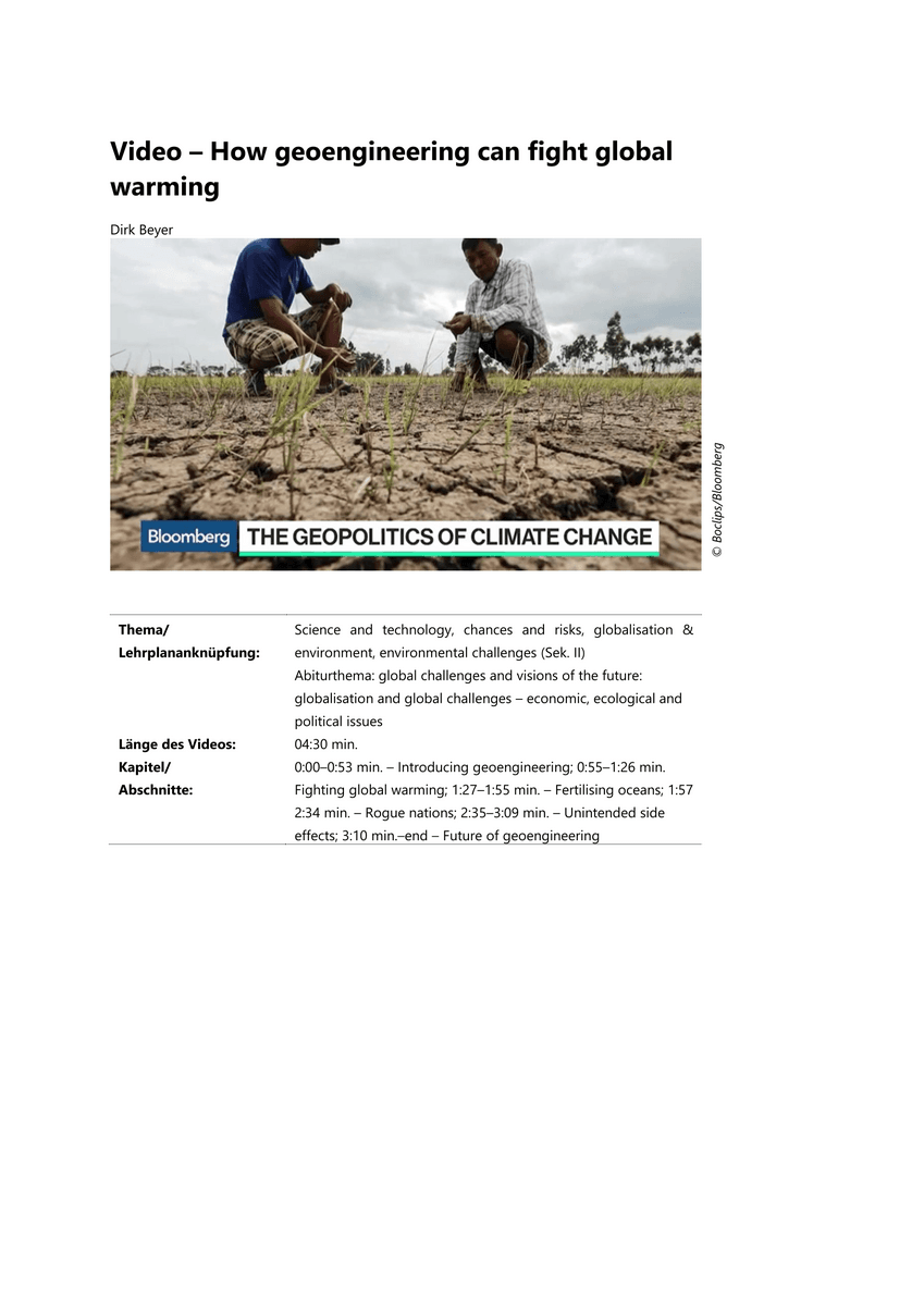 Video – How geoengineering can fight global warming