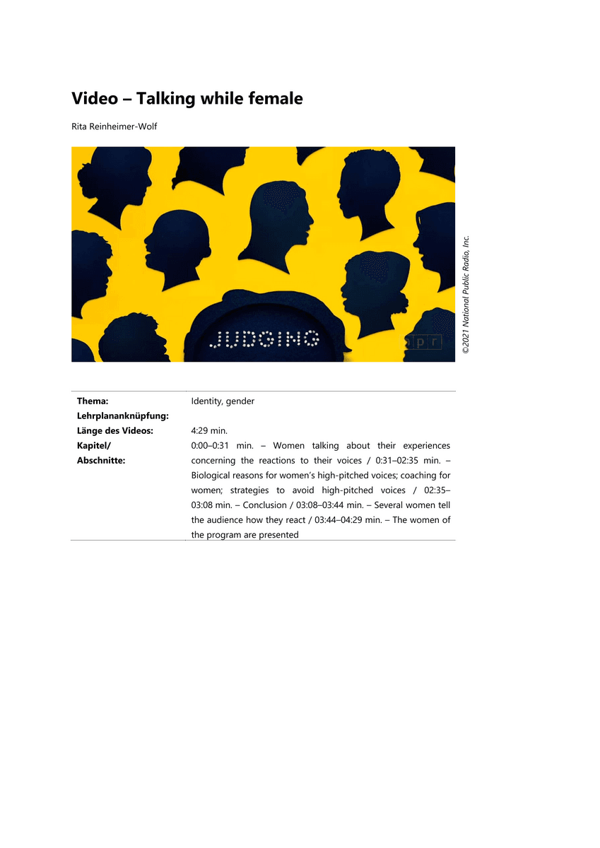 Viewing: Talking while female