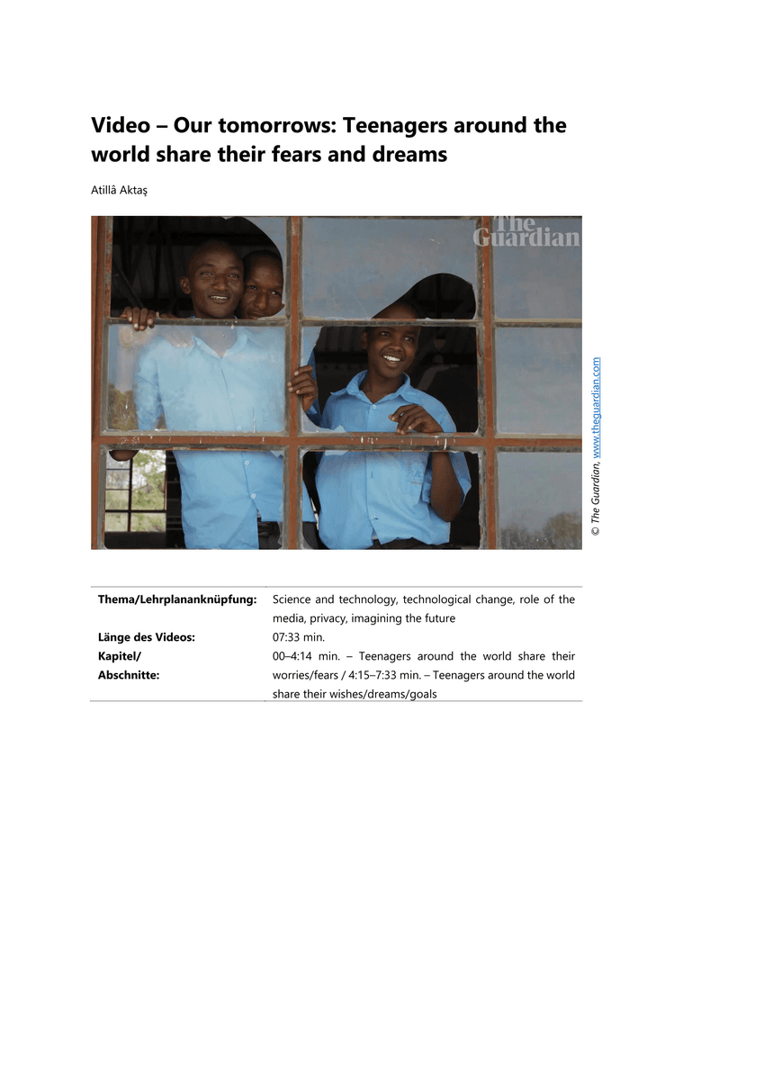 Listening: Teenagers' fears and dreams