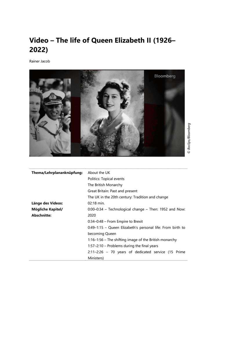 Video – The life of Queen Elizabeth II (1926–2022)