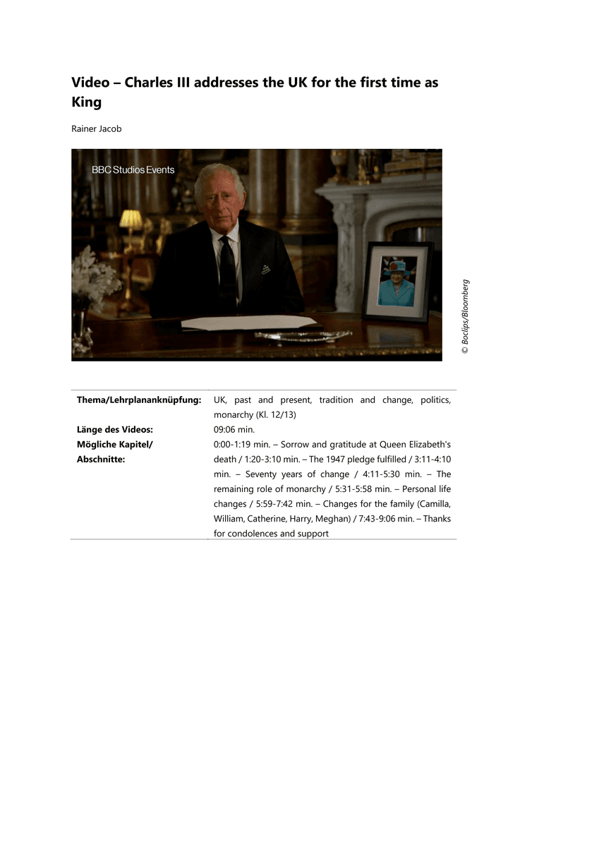 Video – Charles III addresses UK for first time as King