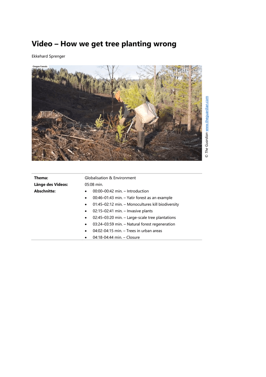 Video – How we get tree planting wrong
