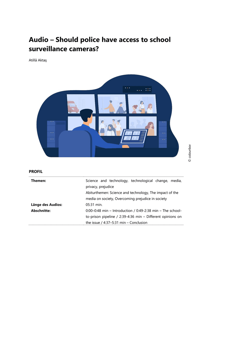 Listening: School surveillance cameras