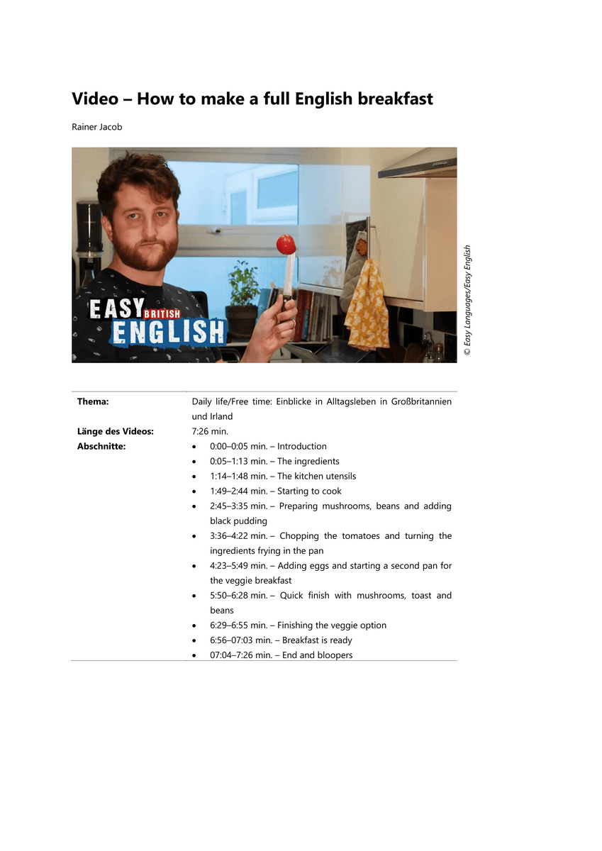 Viewing: How to make a full English breakfast