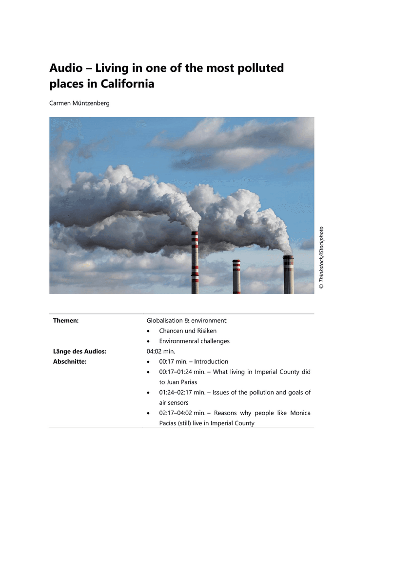 Listening: Pollution in California