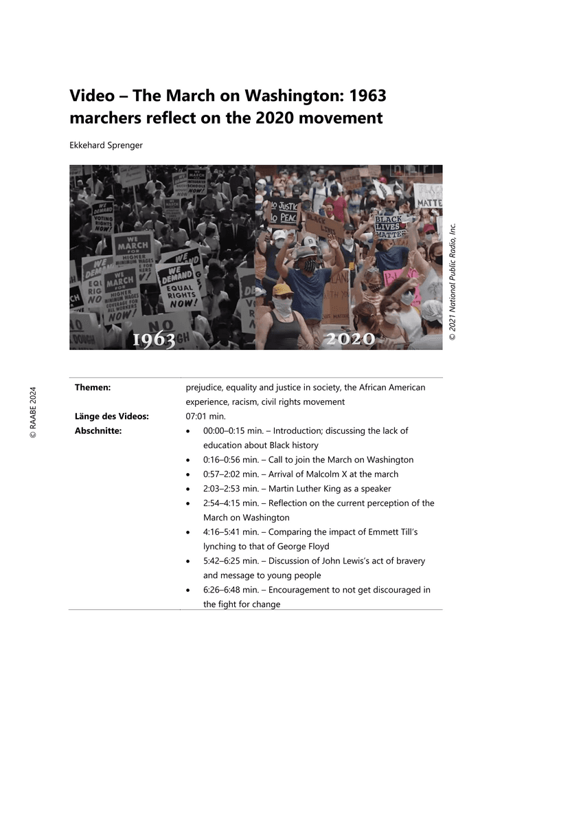 Video – The March on Washington: 1963 marchers reflect on the 2020 movement