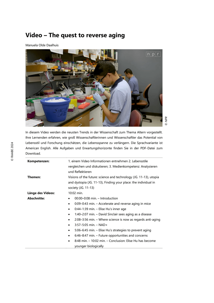 Viewing: The quest to reverse aging