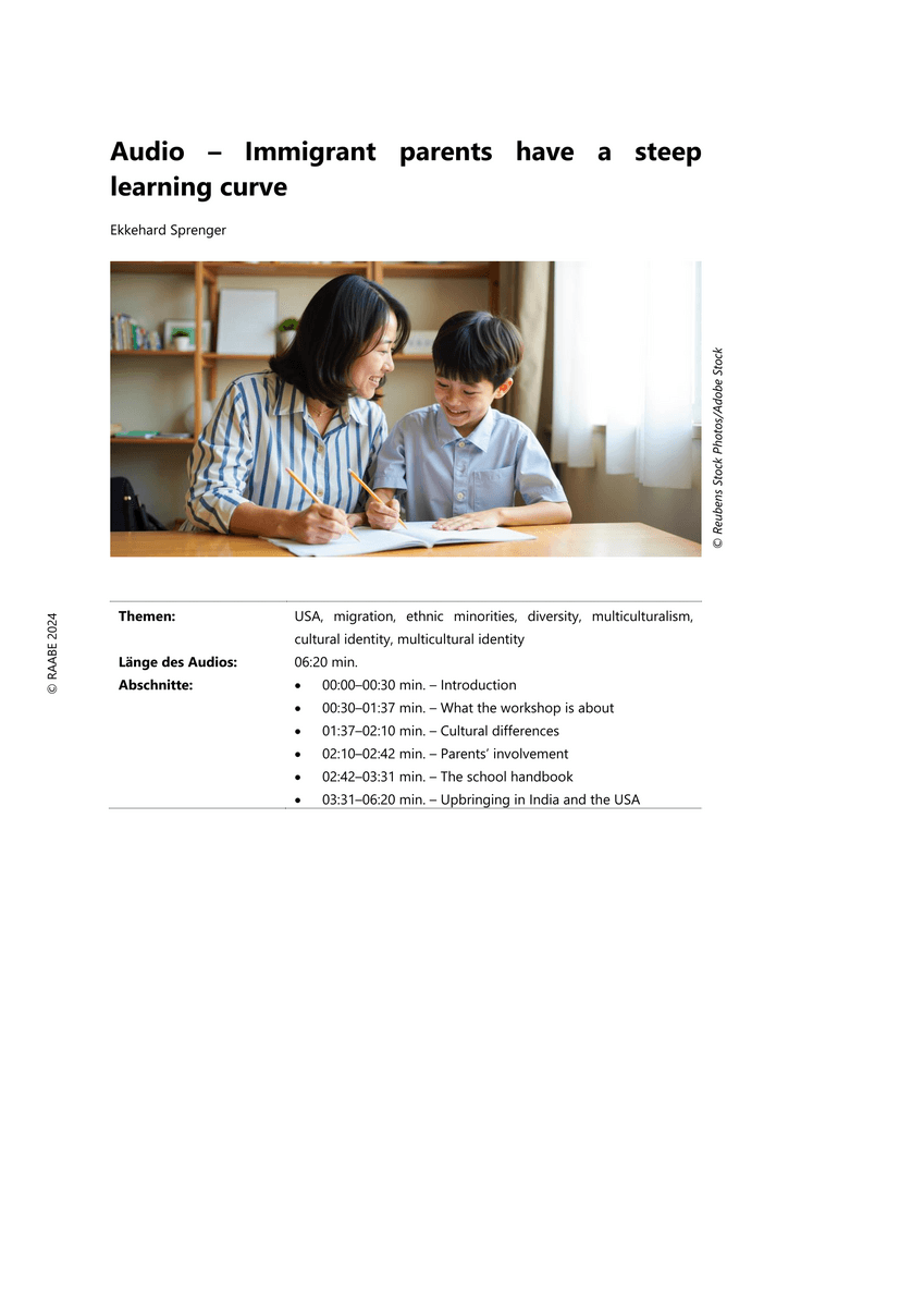 Audio – Immigrant parents have a steep learning curve