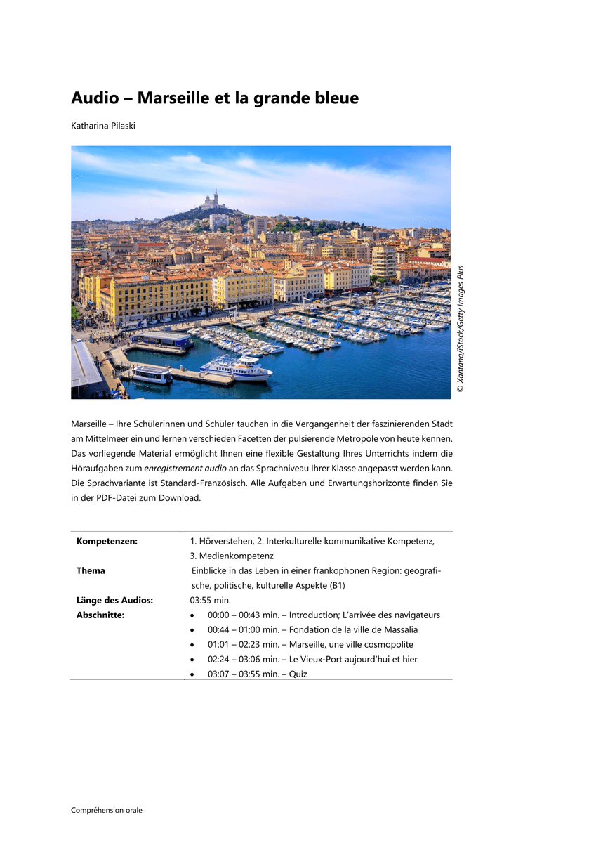 Audio – Marseille et la grande bleue